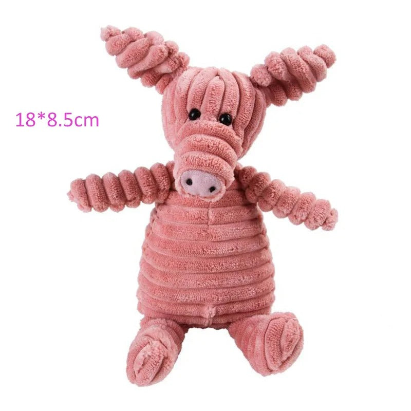 Animals Shape Bite Resistant Squeaky Plush Dog Toy