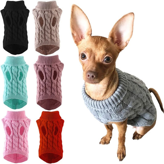 Winter Warm Turtleneck Sweaters for Small Medium Dogs Cats