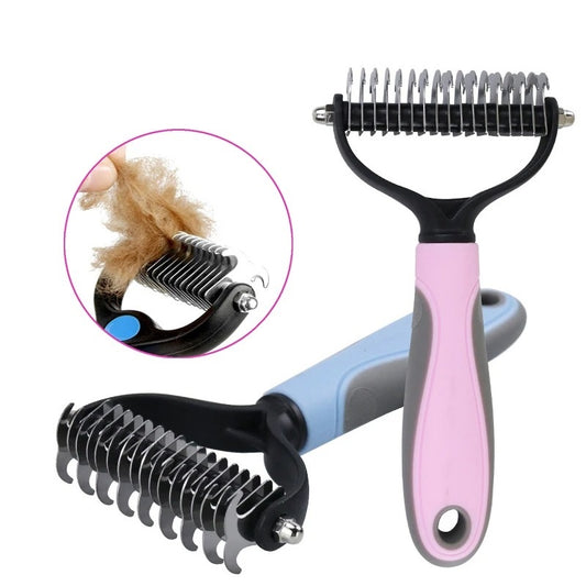 Pet Fur Knot Cutter Dog Grooming Shedding Tools Puppy Cat Comb Brush Double Sided Brush Dog Accessories